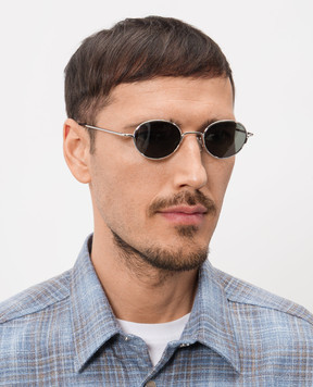 Alexander McQueen Серебристые очки с гравировкой логотипа 861683I3330