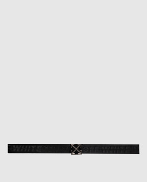 Off-White Черный ремень с тканым узором логотипа OWMRB03F26FB01