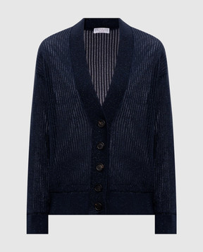 Brunello Cucinelli Синий кардиган с люрексом MST258306