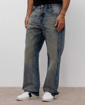 Balmain Сині джинси з вінтажним ефектом HH1ML138DG10