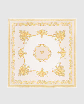 Versace Бежева хустка із шовку New Barocco 10016001A19393