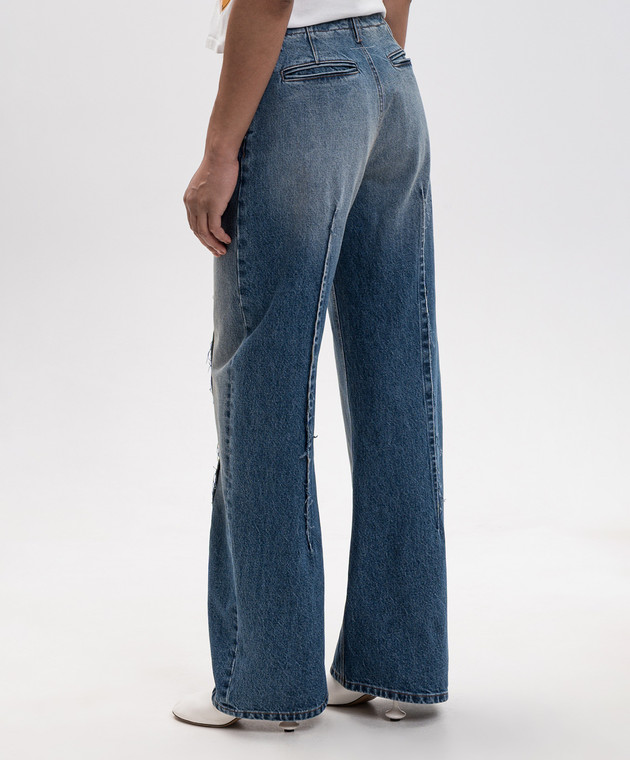 Maison Margiela MM6 Синие джинсы с эффектом потертости S52KA0567M30058 изображение 4