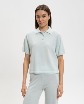 Allude Зеленый топ из кашемира с воротником-поло 26211118