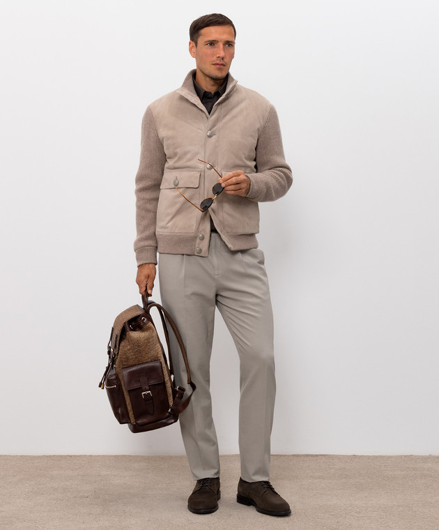 Brunello Cucinelli Коричнева сорочка у візерунок MD6973059 зображення 2