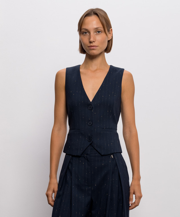 Twinset Синий жилет в полоску 262AP2365 изображение 3