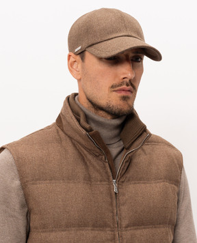 Enrico Mandelli Коричневая кепка из шерсти и кашемира CAP4015804