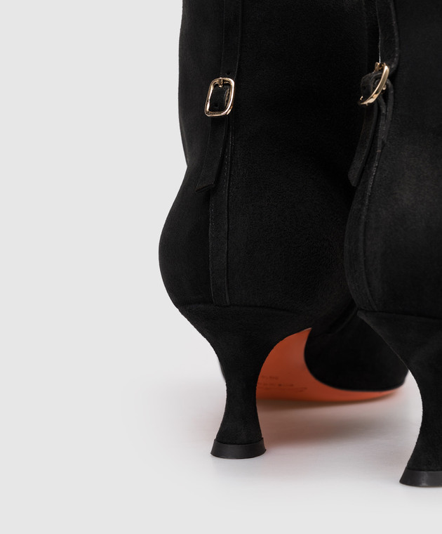 Santoni Чорні замшеві ботильйони WTIS71908HI2NHZW зображення 5