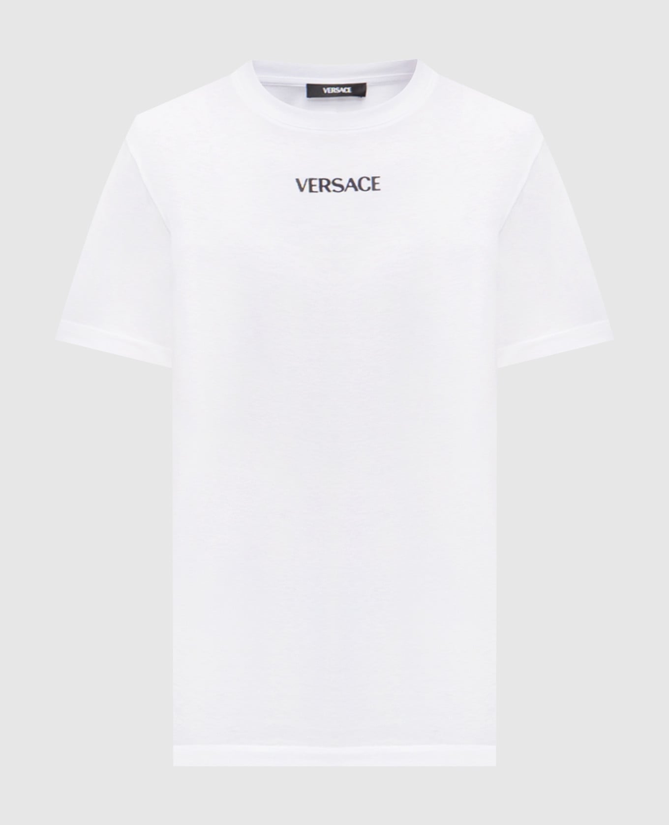 Белая футболка с вышивкой логотипа