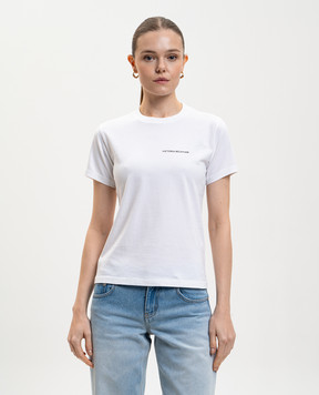 Victoria Beckham Белая футболка с логотипом 1424JTS005890A