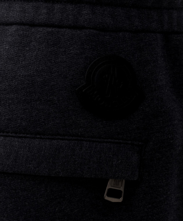 Moncler Серые спортивные брюки с лампасами L20918H0000689B2V изображение 4