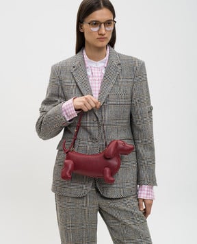 Thom Browne Бордова сумка-багет Pebble Grai Baby Hector FAP341A00198