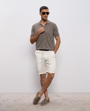 Stefano Ricci Серая рубашка из шерсти, кашемира и шелка W505506PAMW26150