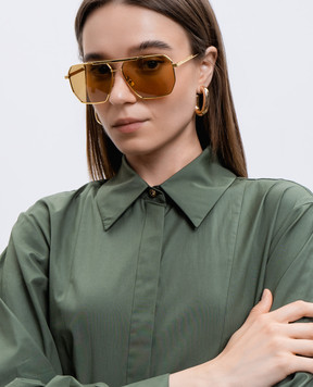 Bottega Veneta Золотисті сонцезахисні окуляри 590248V4450