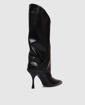 Balmain Черные кожаные сапоги Twist FN1TA144LVIT