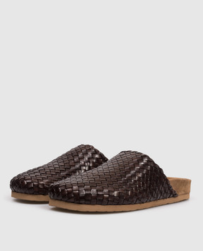 Dragon Коричневые кожаные мюли DGS65110