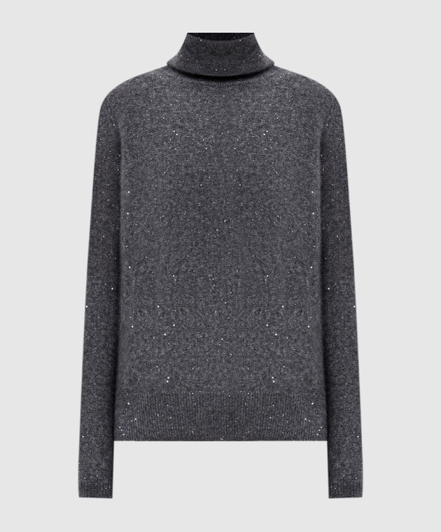 Allude Сірий светр з кашеміру та шовку з паєтками 26577102