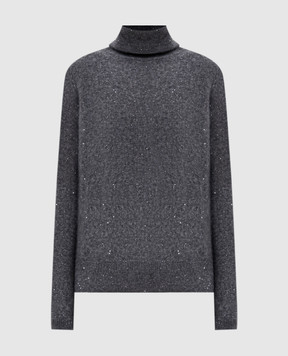 Allude Сірий светр з кашеміру та шовку з паєтками 26577102
