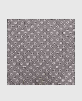 Brunello Cucinelli Серый платок-паше из шелка в узор MX8740091