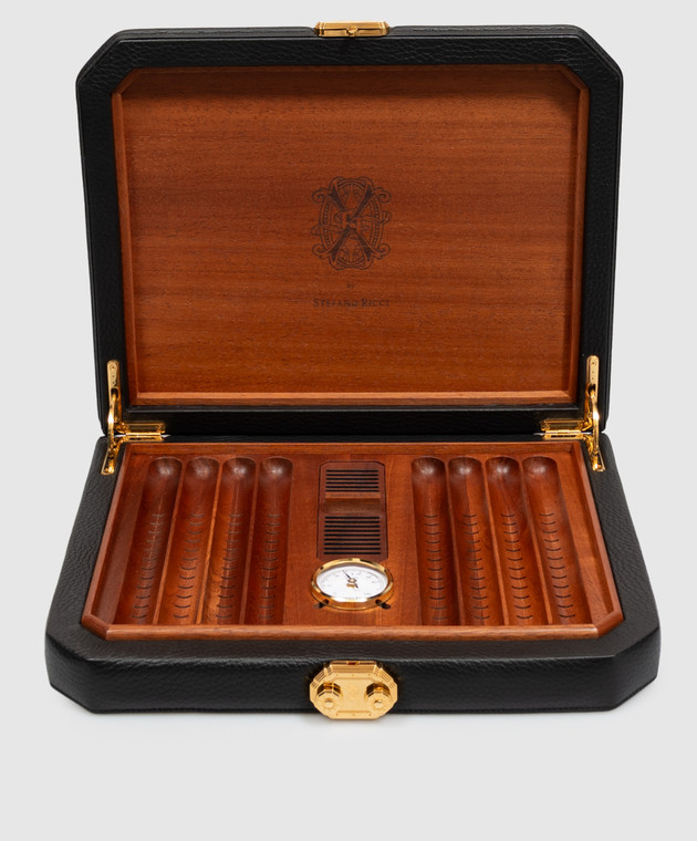 Stefano Ricci Чорний шкіряний х'юмідор для 8 сигар Opus X XBSG08MPO3VDOPUS зображення 2
