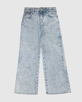 Off-White Дитячі блакитні джинси з принтом логотипа 44GYB001S26D001