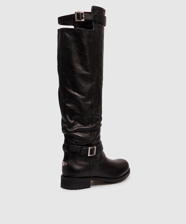 Jimmy Choo Чорні шкіряні чоботи Biker BIKERKBERZ зображення 3