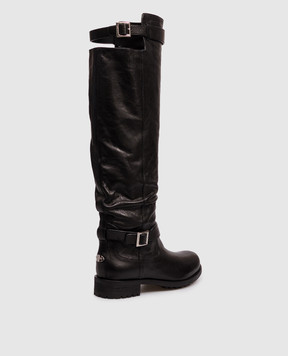 Jimmy Choo Черные кожаные сапоги Biker BIKERKBERZ
