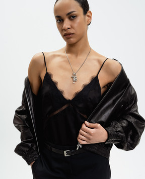 Juun.j Сріблястий ланцюжок з брендовими підвісками JW618ZW042