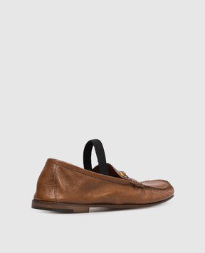 Versace Коричневі шкіряні лофери Guanto 10234311A17346