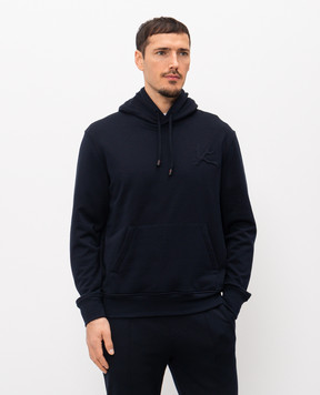 ISAIA Синє худі з шовком MFRE38J0372