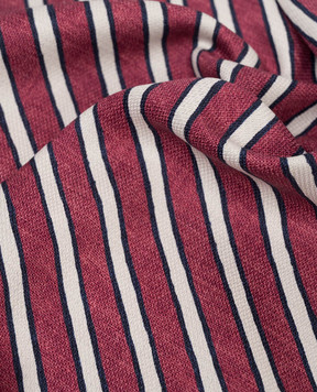 Brunello Cucinelli Бордова хустка-паше із шовку в смужку MX8680091