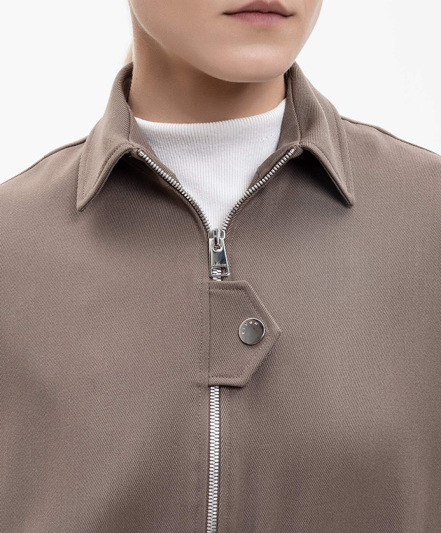 Kiton Коричнева куртка з вовни і шовку з короткими рукавами D61507K0910G зображення 5