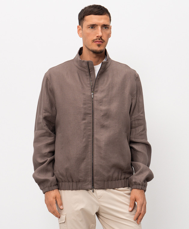 Peserico Коричнева куртка з льону R5227002606 зображення 3