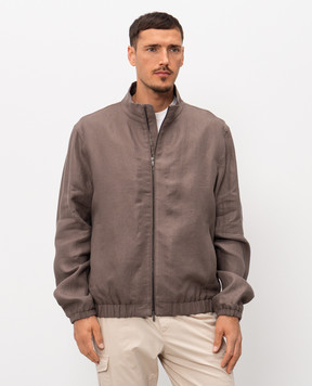Peserico Коричневая куртка из льна R5227002606