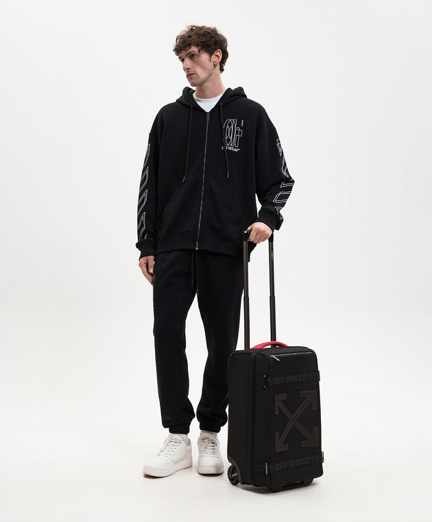 Off-White Черный чемодан с нашивкой эмблемы Arrow OMNG004S26FAB002 изображение 2