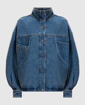 The Attico Синя джинсова куртка з патчем логотипа 260WCB00105DDD116AA