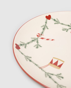 Bloomingville Бежева різдвяна обідня тарілка 82062303