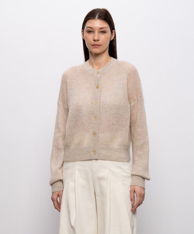 Brunello Cucinelli Бежевий кардиган з вовною MBG775506P зображення 3