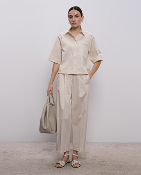 Peserico Бежевые брюки с цепочкой мониль A0465701979