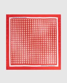Ermanno Scervino Червона хустка із шовку в клітинку D482R300XWO
