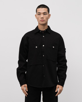 Stone Island Черная рубашка джинсовая с логотипом K2S151100008S00J5