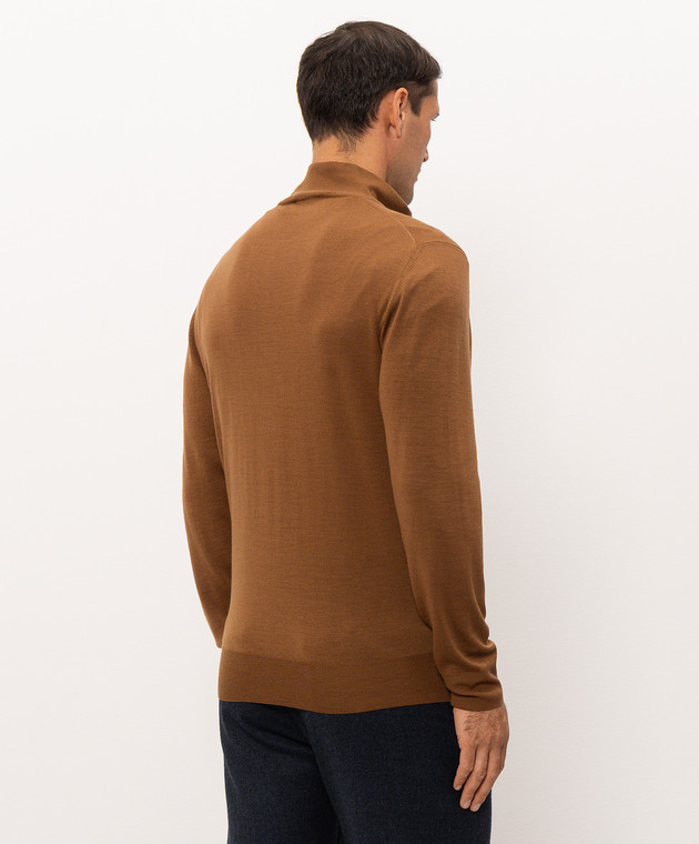 Canali Кардиган коричневого кольору з вовни MK01149C0022 зображення 4