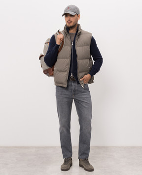 Brunello Cucinelli Сині джинси з ефектом потертості M229PO2090
