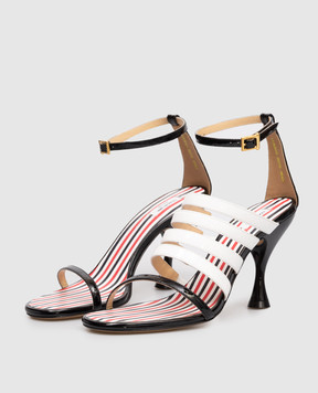 Thom Browne Чорні шкіряні лаковані босоніжки FFA007A00216