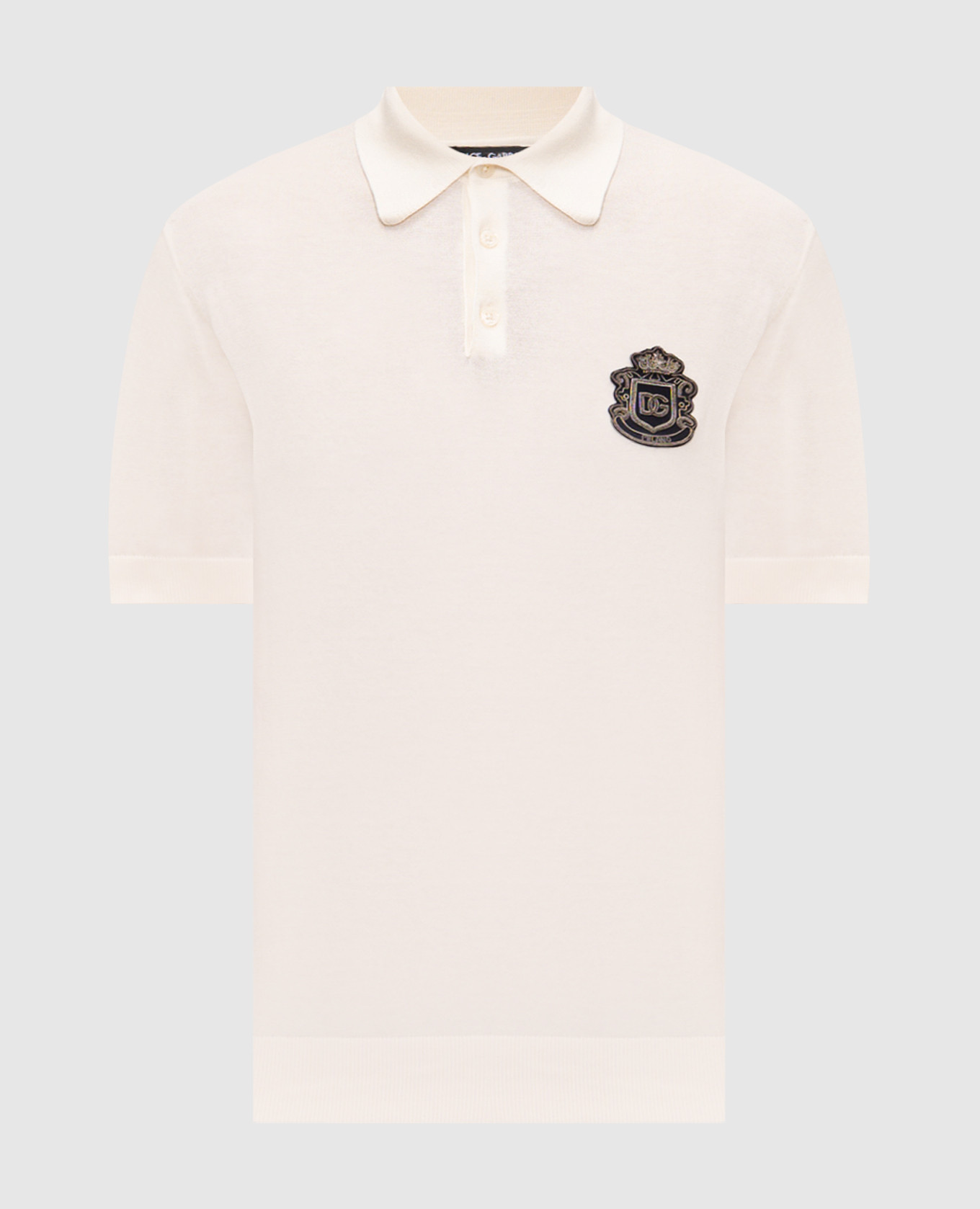 Поло цвета айвори с геральдической нашивкой
