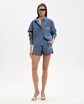 Off-White Сині джинсові шорти з вишивкою логотипа 2YC01BS26DEN001