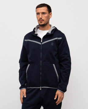 Brunello Cucinelli Синя спортивна куртка з емблемою MM8433376G