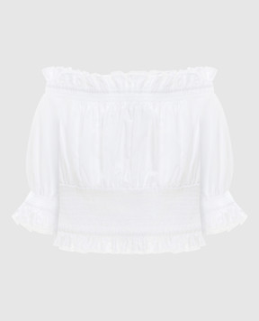 Dolce&Gabbana Білий топ з драпіруванням F7BG4TFU61A