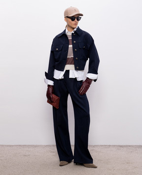 Brunello Cucinelli Бежевый джемпер с кашемиром и шелком в полоску M41855310P