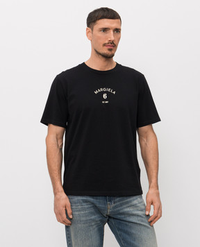 Maison Margiela MM6 Чорна футболка з принтом логотипа SH2GC0038M20048