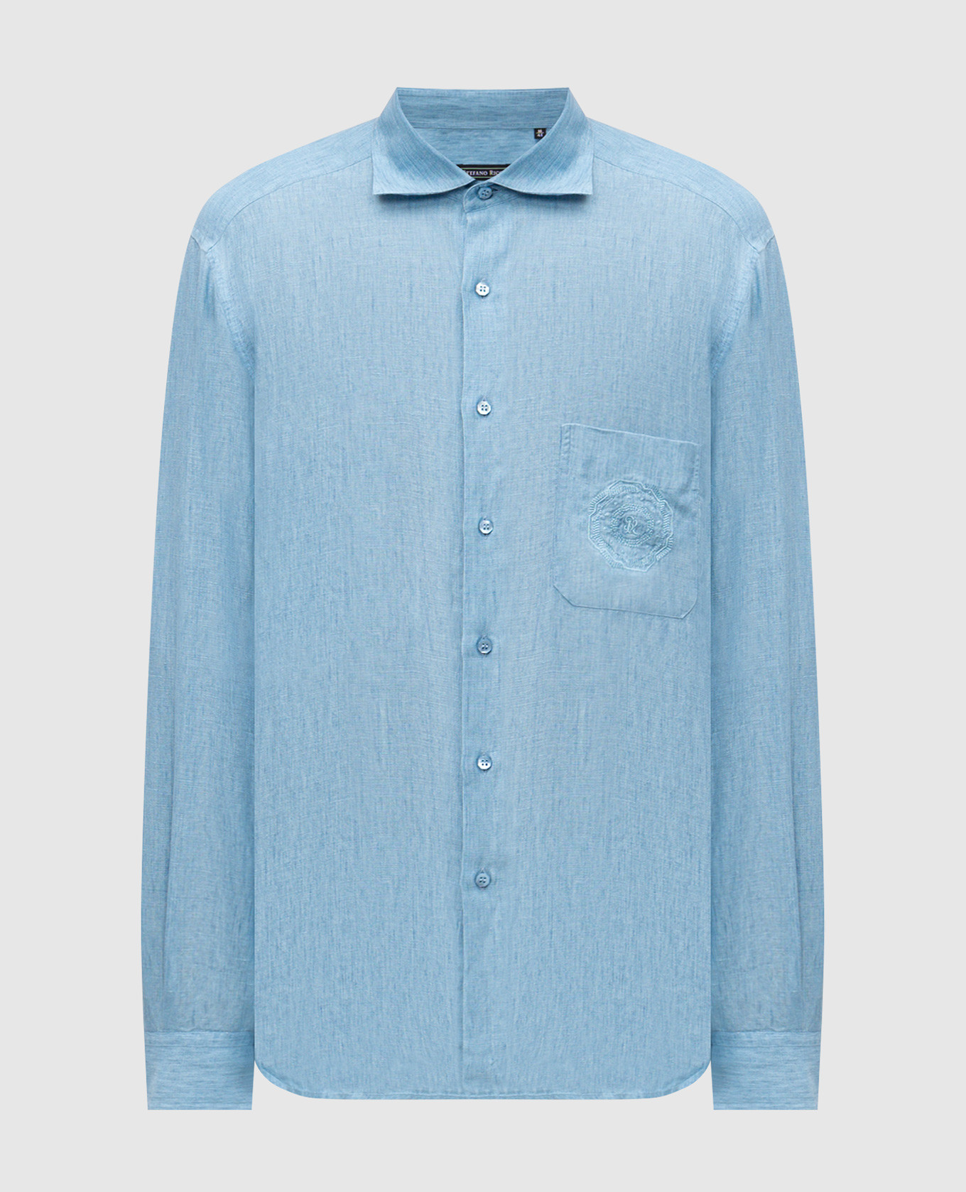 Голубая рубашка из льна